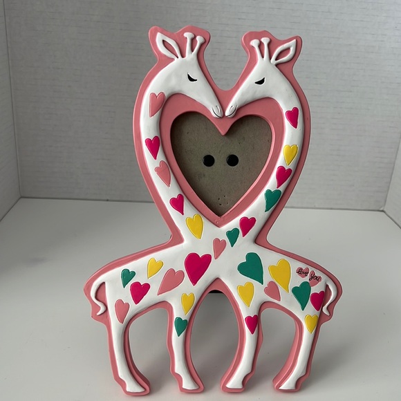 Giraffe picture frame heart pink - Picture 1 of 7